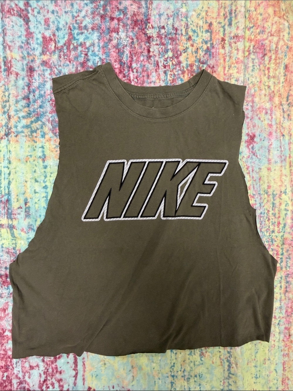 Nike Olive Green Logo Muscle Tank